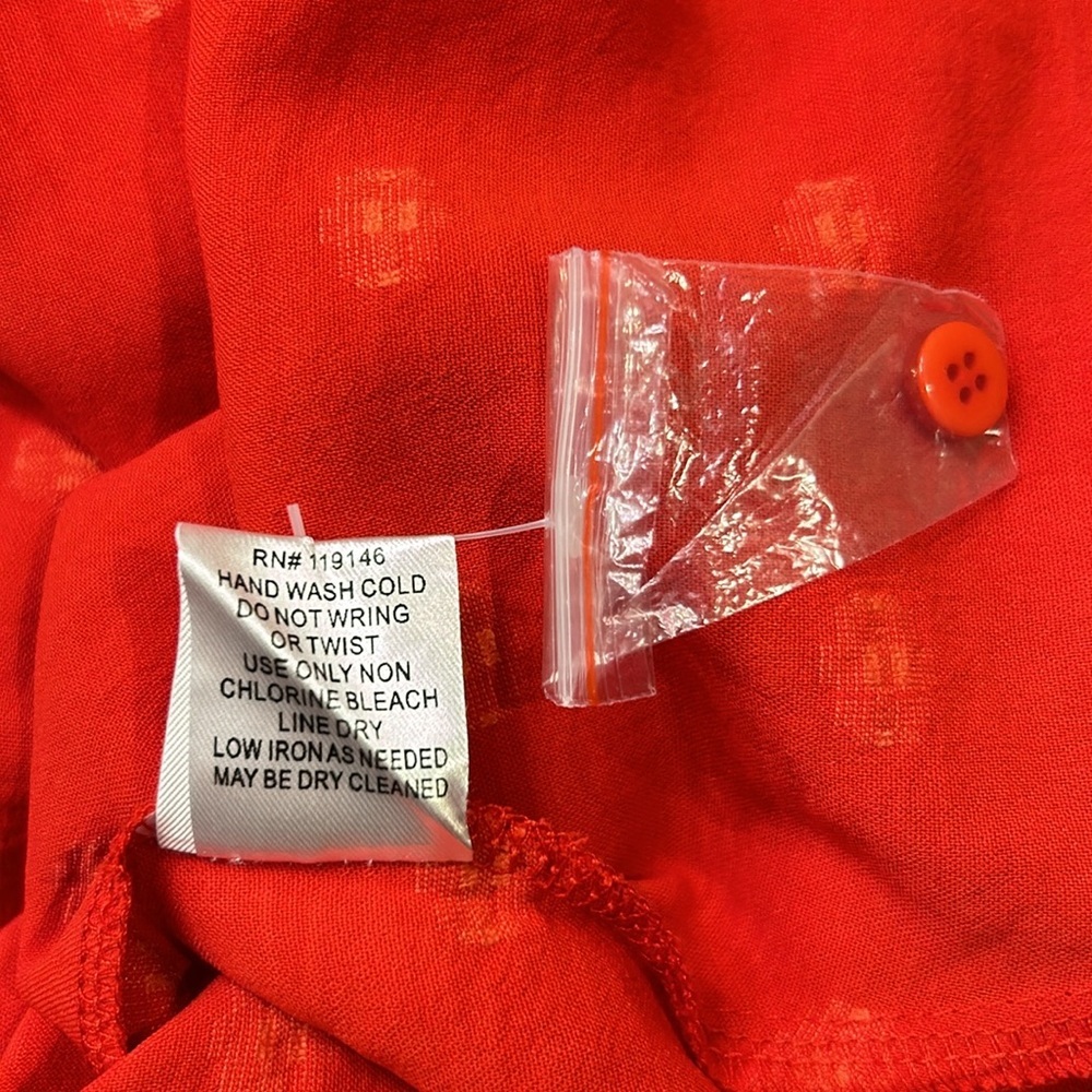 Jodifl Short Sleeve Swiss Dot Loose Fit Top Red Size Small - Picture 11 of 13